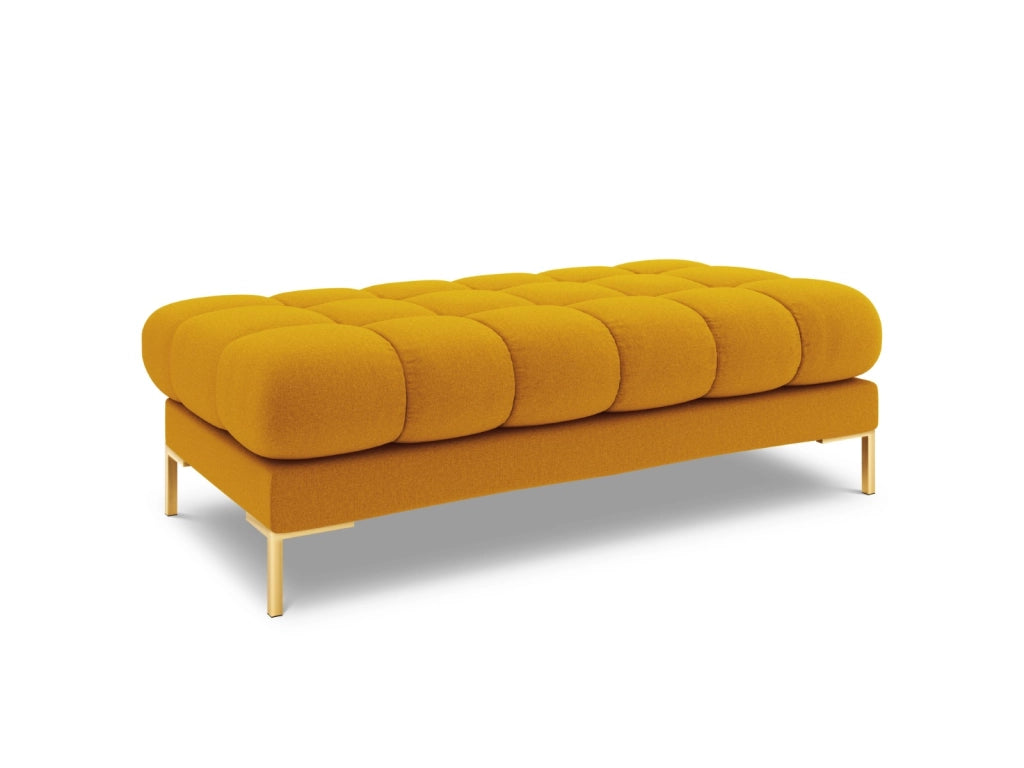 Cosmopolitan Design - Panca "Bali" 2 posti in tessuto strutturato giallo 