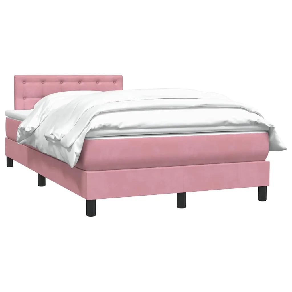 Giroletto a Molle con Materasso Rosa 120x220 cm in Velluto 3316640