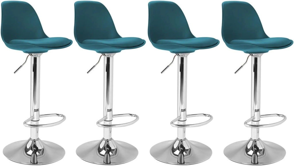 Set di 4 sgabelli da bar KARL design blu anatra