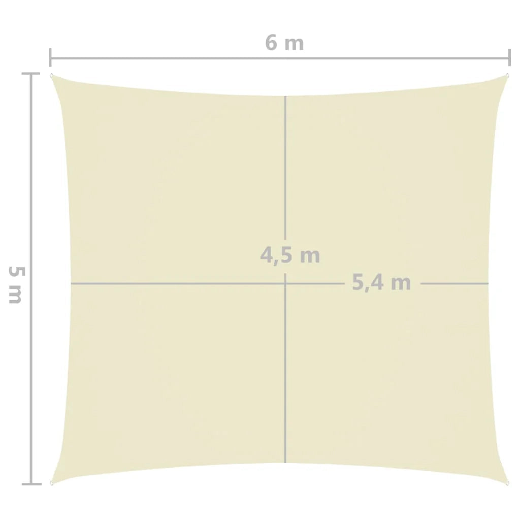 Vela ombreggiante/ombrellone rettangolare in tessuto Oxford 5 x 6 m crema 02_0009717