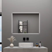 AICA Specchio da bagno 100 x 60 cm, antiappannamento, dimmerabile, interruttore touch, Funzione Memoria