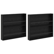 Scaffale per riviste 2 pz Rovere Nero 80 x 12 x 70 cm CFW7107135