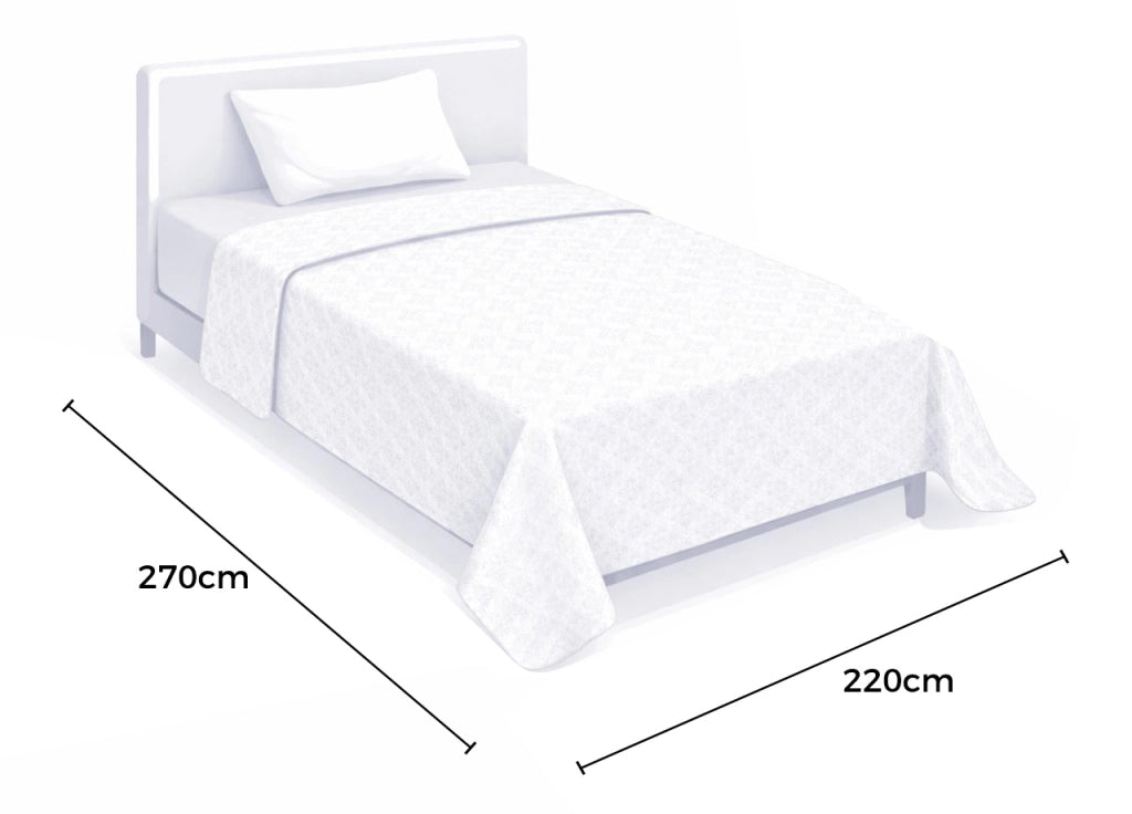 Copriletto Piquet Primavera Estate 100% Cotone Disegno Acquarello - Piazza E Mezza - Acquarello