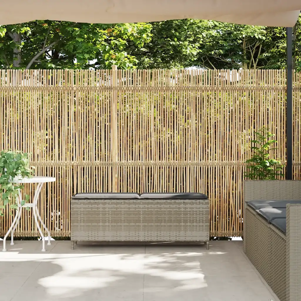 Panca da Giardino con Cuscino 110x30x40,5 cm in Polyrattan