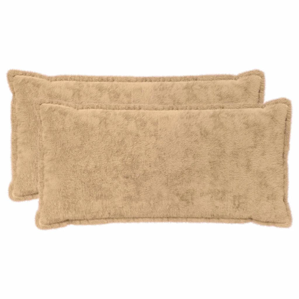 Federa 2 pz HOUTEN Crema 40 x 80 cm Pelliccia di Coniglio Finta 918442