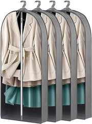 Copricostumi trasparenti per abiti - Stoffa libera per giacche, camicie e gonne - 4 pezzi - Grigio - Copricostumi di alta qualità - 60 x 10 x 152 cm