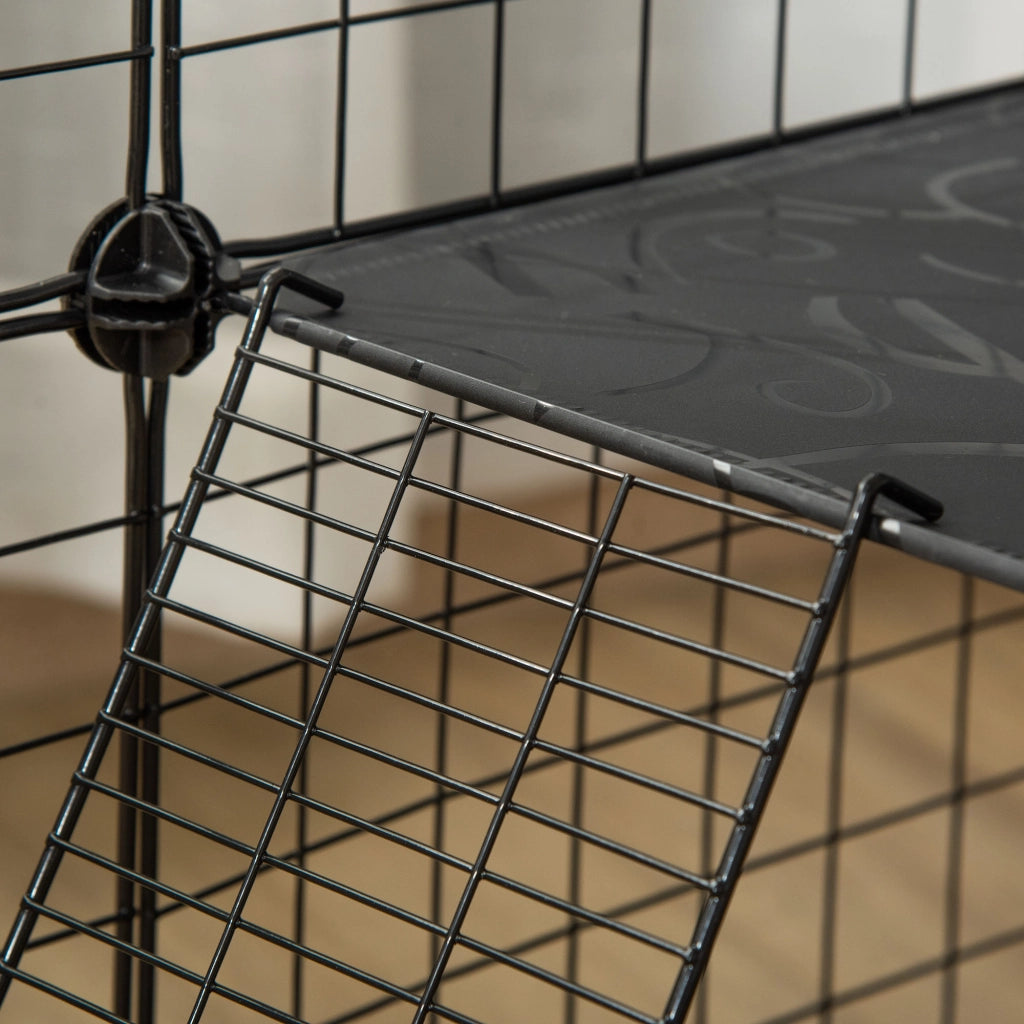 Recinto per Animali Domestici Modulabile ¨C zephmum ¨C 105x105x70 cm Nero