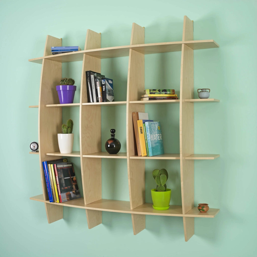 LIBRERIA MENSOLA SCAFFALE IN LEGNO MODELLO ARCO CON 4 RIPIANI FINITURA ACERO L.150  x P.30 x H.150 MADE IN ITALY ORIGINAL LEGNO ITALIA