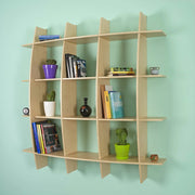 LIBRERIA MENSOLA SCAFFALE IN LEGNO MODELLO ARCO CON 4 RIPIANI FINITURA ACERO L.150  x P.30 x H.150 MADE IN ITALY ORIGINAL LEGNO ITALIA