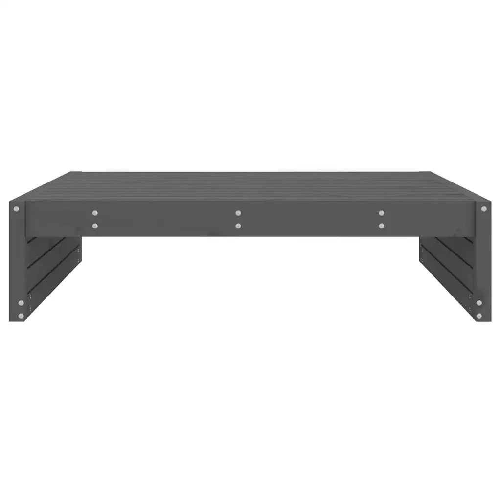 Poggiapiedi da Giardino 120x80 cm Legno Massello di Pino Grigio