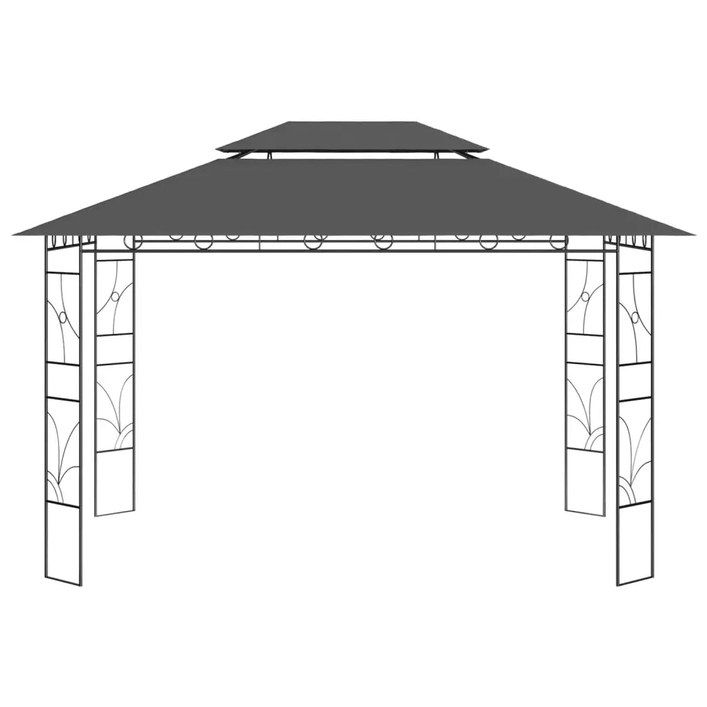 Gazebo 4x3x2,7 m Antracite 160 g/m² 313917