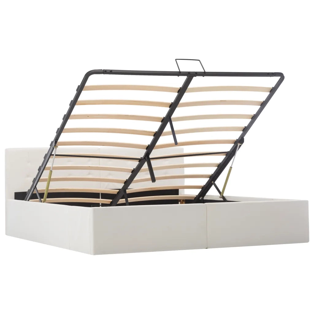 Giroletto con Contenitore Idraulico Bianco Similpelle 160x200 cm 285520