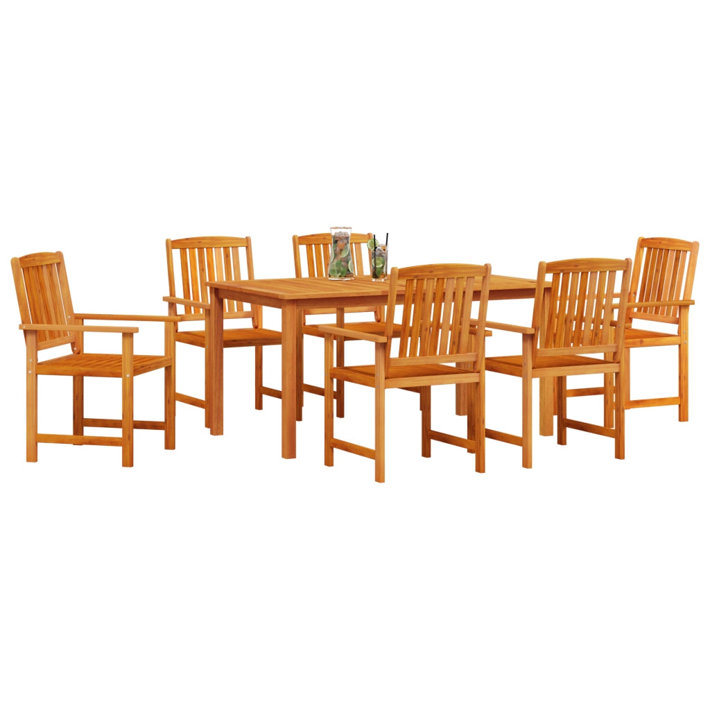 Set da pranzo da giardino 7 pezzi in legno massello di acacia