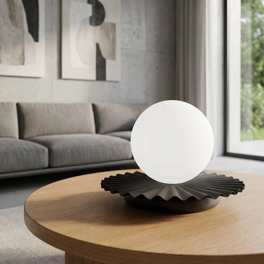 Lampada da tavolo UMBRA nera vetro sfera 1xG9 Emibig