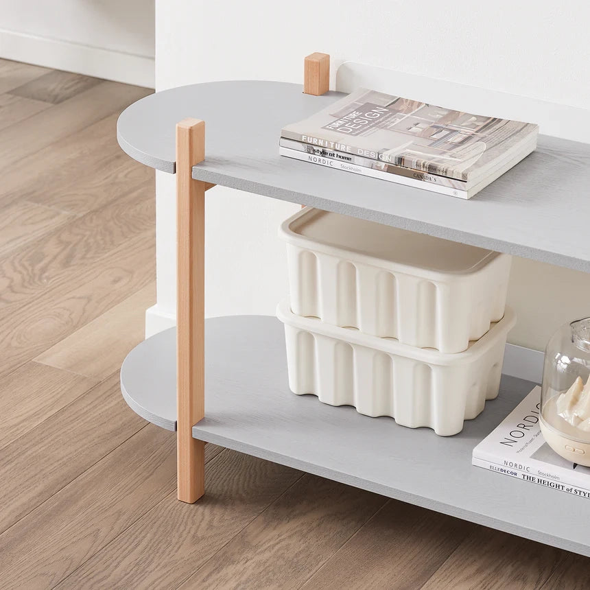 SoBuy Libreria multifunzionale Scaffale con 2 ripiani Tavolino da Caffè Portaoggetti salvaspazio Grigio 100 x 33 x 52 cm HSTR01-HG