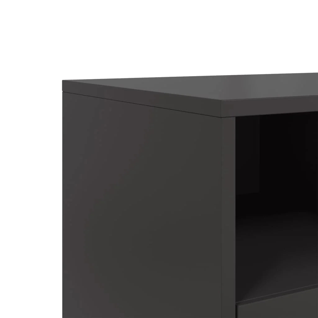 Mobile TV multimediale mensola TV credenza mobile TV sala da pranzo soggiorno camera da letto 100,5 x 39 x 43,5 cm acciaio nero 02_0025540