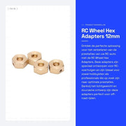 Adattatore a 12mm in ottone - Adattatore a 10mm per alesaggio a 12mm - Adattatore per alesaggio a 10mm - Adattatore leggero - Adattatore duraturo - Accessorio RC auto - Miglioramento delle prestazioni - Adattatore per ruota