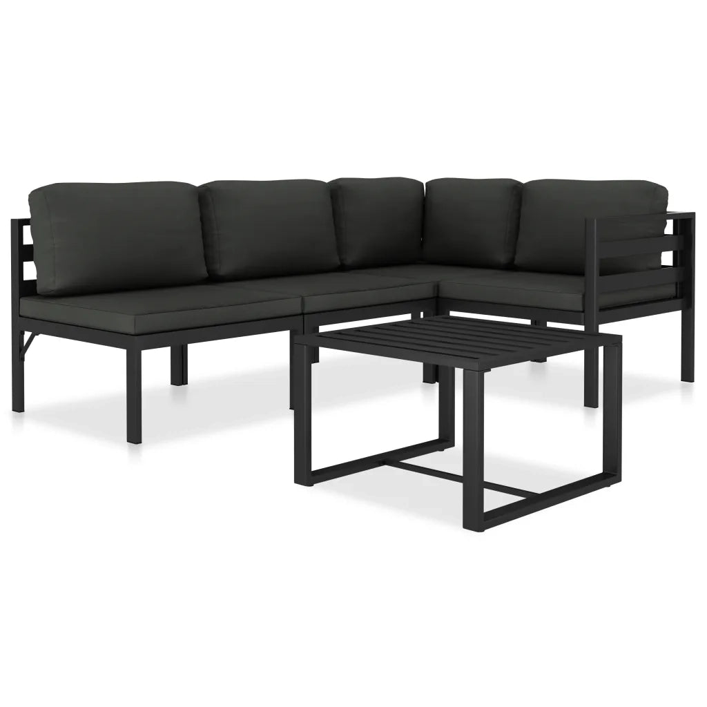 Set Divani da Giardino 5 pz con Cuscini in Alluminio Antracite  cod mxl 36926