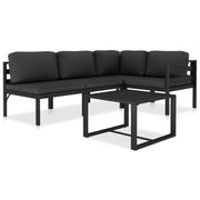 Set Divani da Giardino 5 pz con Cuscini in Alluminio Antracite  cod mxl 36926