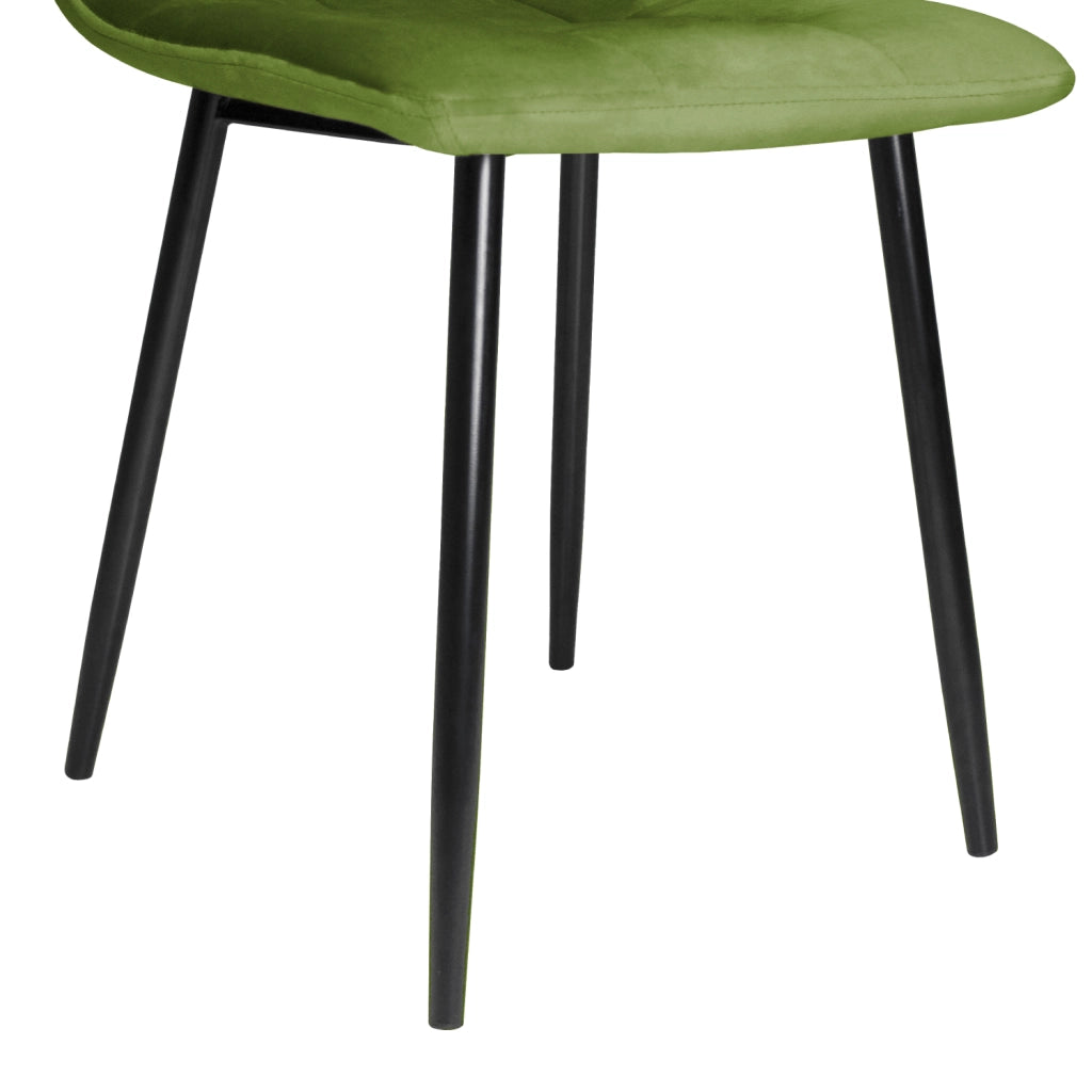 Sedia da pranzo imbottita in velluto verde pistacchio (2 pz.) - Karima - SD39KAPM
