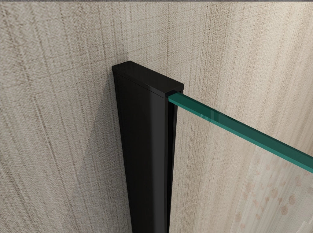 Parete Doccia Walk-in Cristallo 8mm Trasparente Black h.200cm Sicena Vision 80 cm