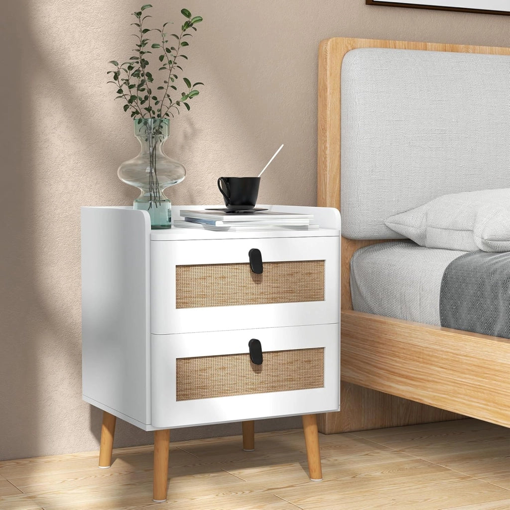 Comodino Camera, Comodino da Notte, Comodino Camera da Letto Moderno, con 3 Cassetti, Grande Capacità di Stoccaggio, Resistente ai Graffi, con Manico in Metallo