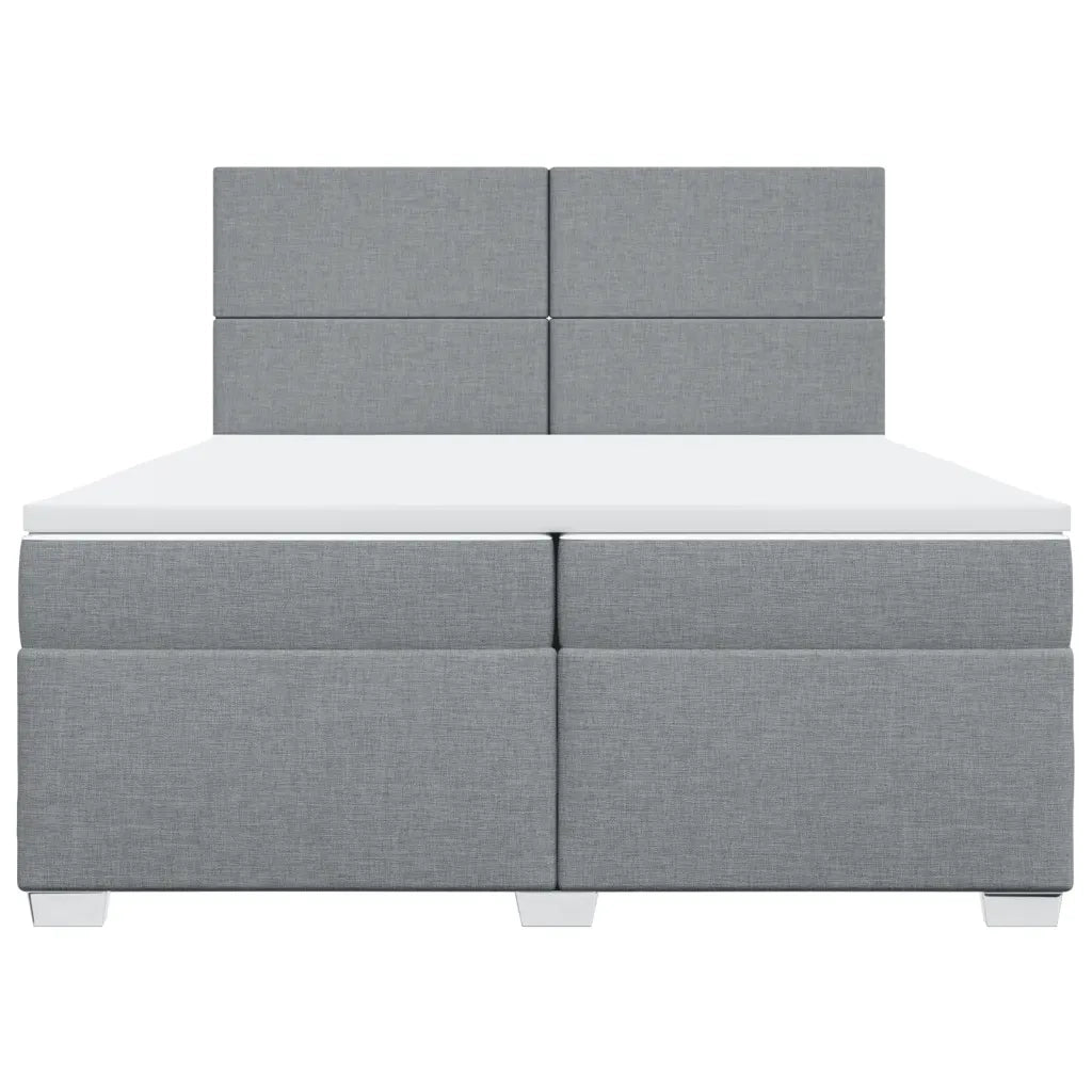 vidaXL Giroletto a Molle con Materasso Grigio Chiaro 200x200cm Tessuto