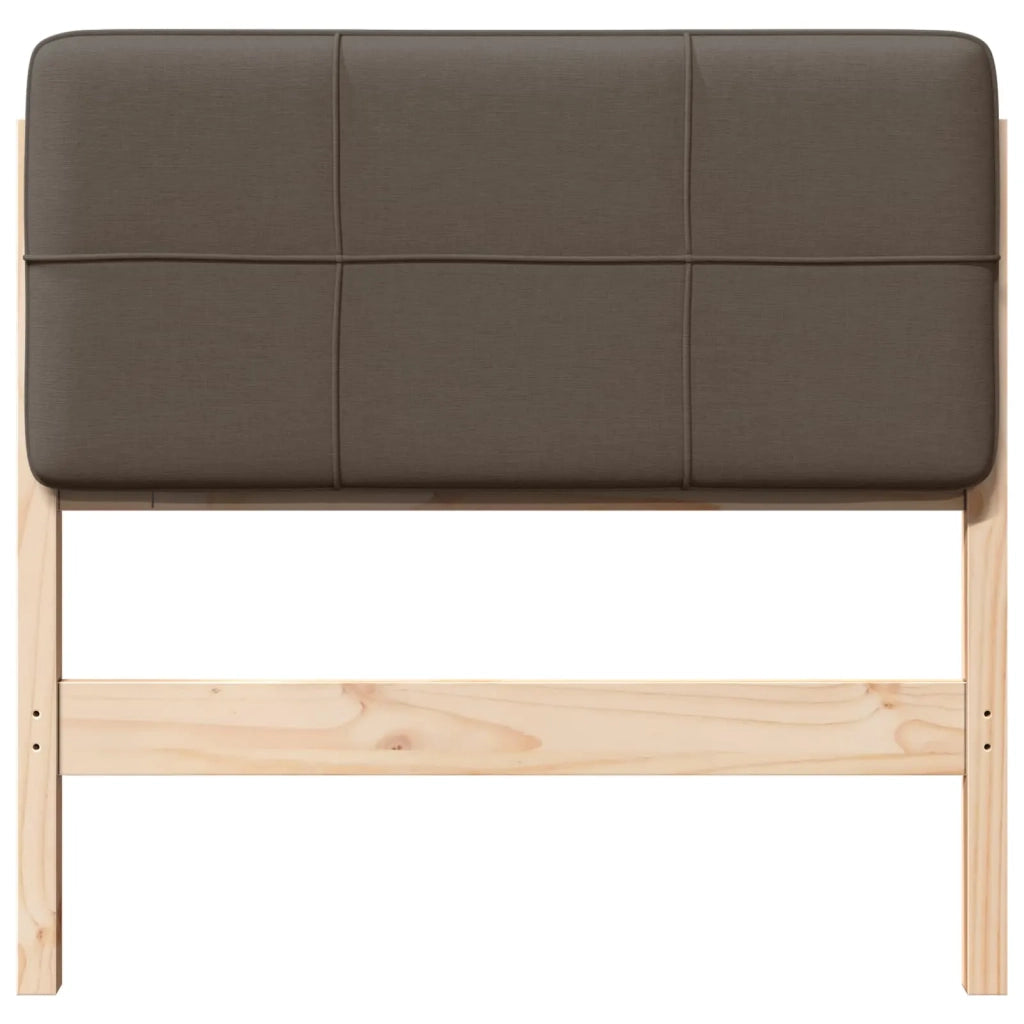 Testiera imbottita Marrone e taupe 100 cm Pino massello 880141