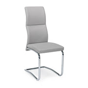 Set di 4 Sedie Imbottite in Similpelle con Gambe Cromate - ASHER