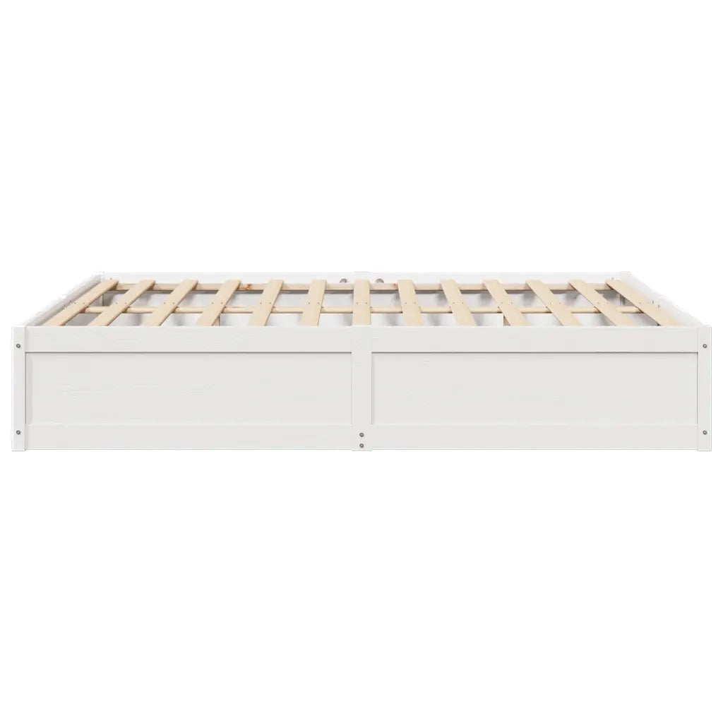 Giroletto senza Materasso Bianco 200x200 cm Legno Massello Pino