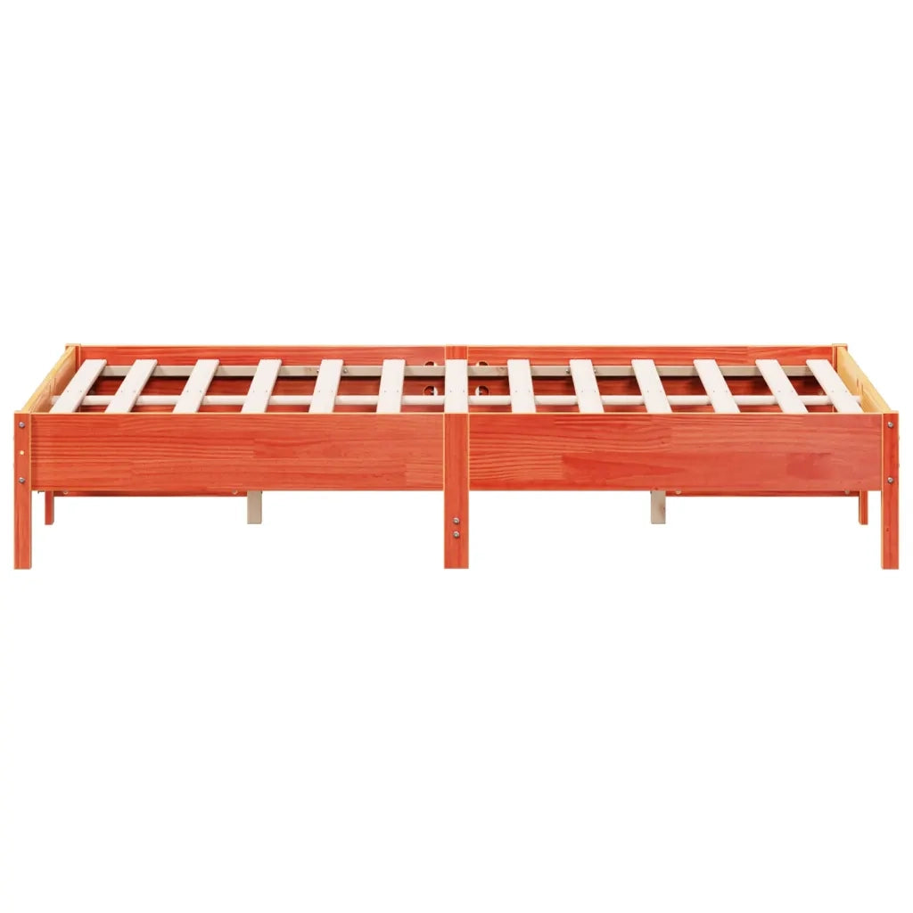 Letto senza Materasso Marrone Cera 150x200 cm in Legno di Pino 842697
