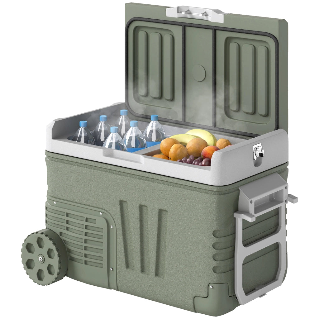 Frigorifero da campeggio 33L ¨C zephmum ¨C Verde, plastica, 2 scomparti, ruote
