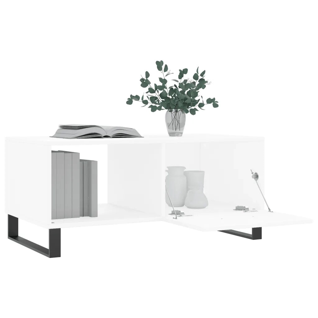 Tavolino da Salotto Bianco 90x50x40 cm in Legno Multistrato 829236