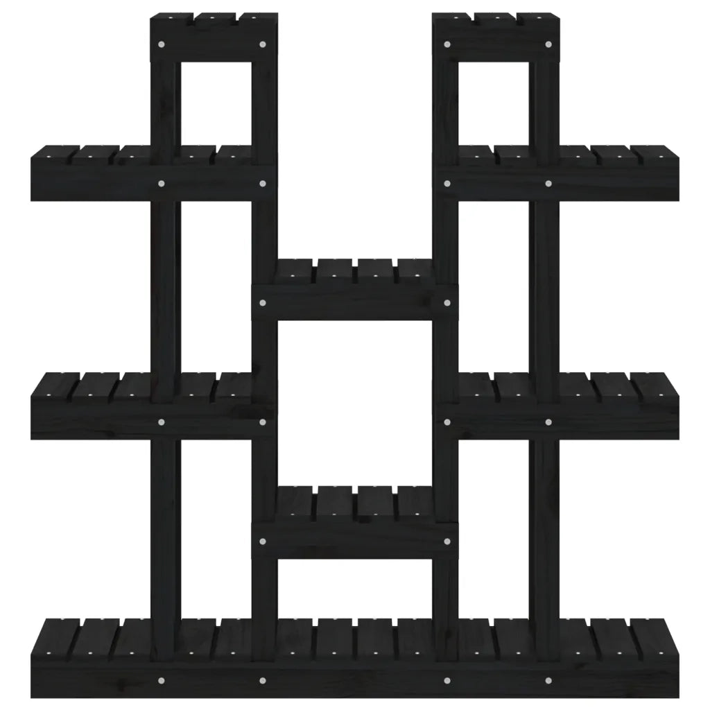 Supporto per Piante Nero 104,5x25x109,5 cm Legno Massello Pino cod mxl 63007