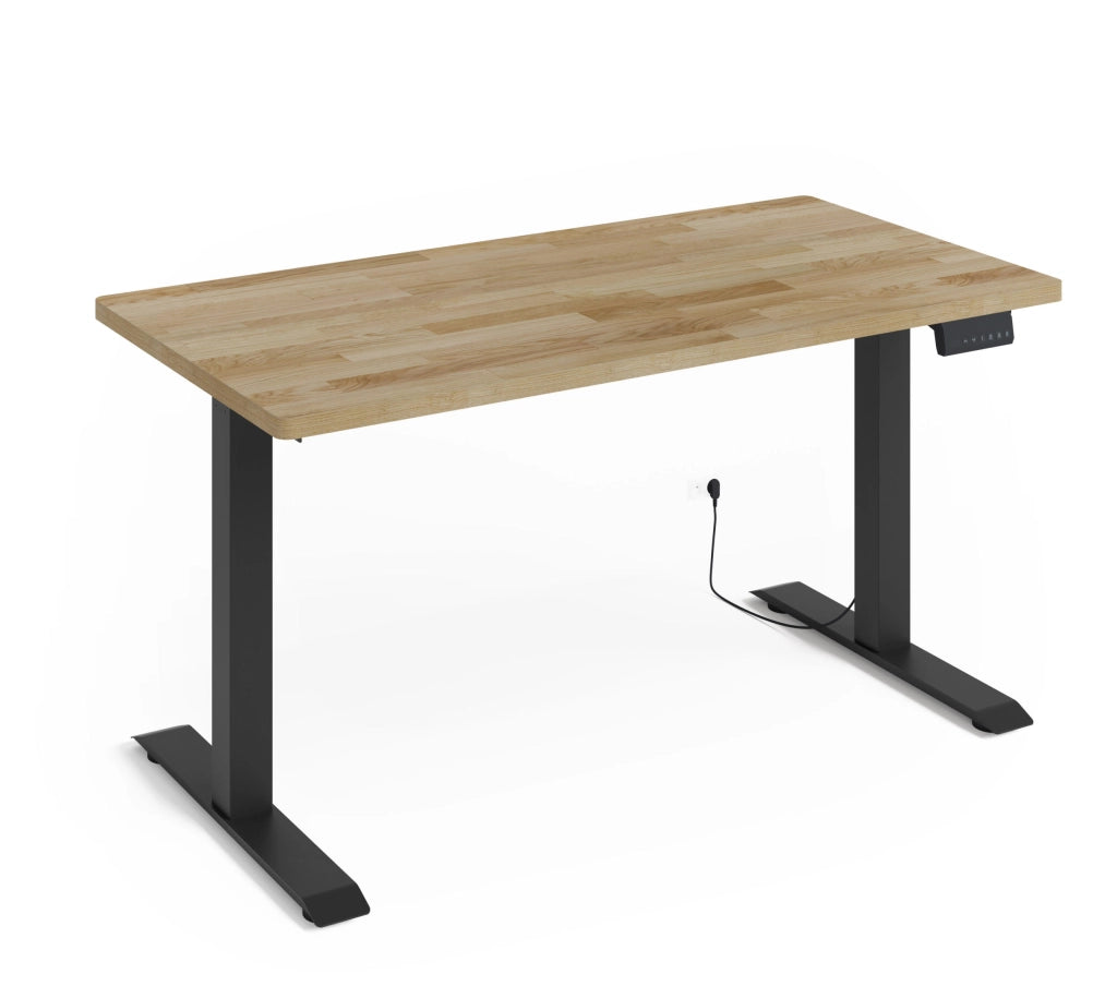 SCRIVANIA BIM NATURAL DESK 2P NERO OPACO ROVERE NATURALE 140x70