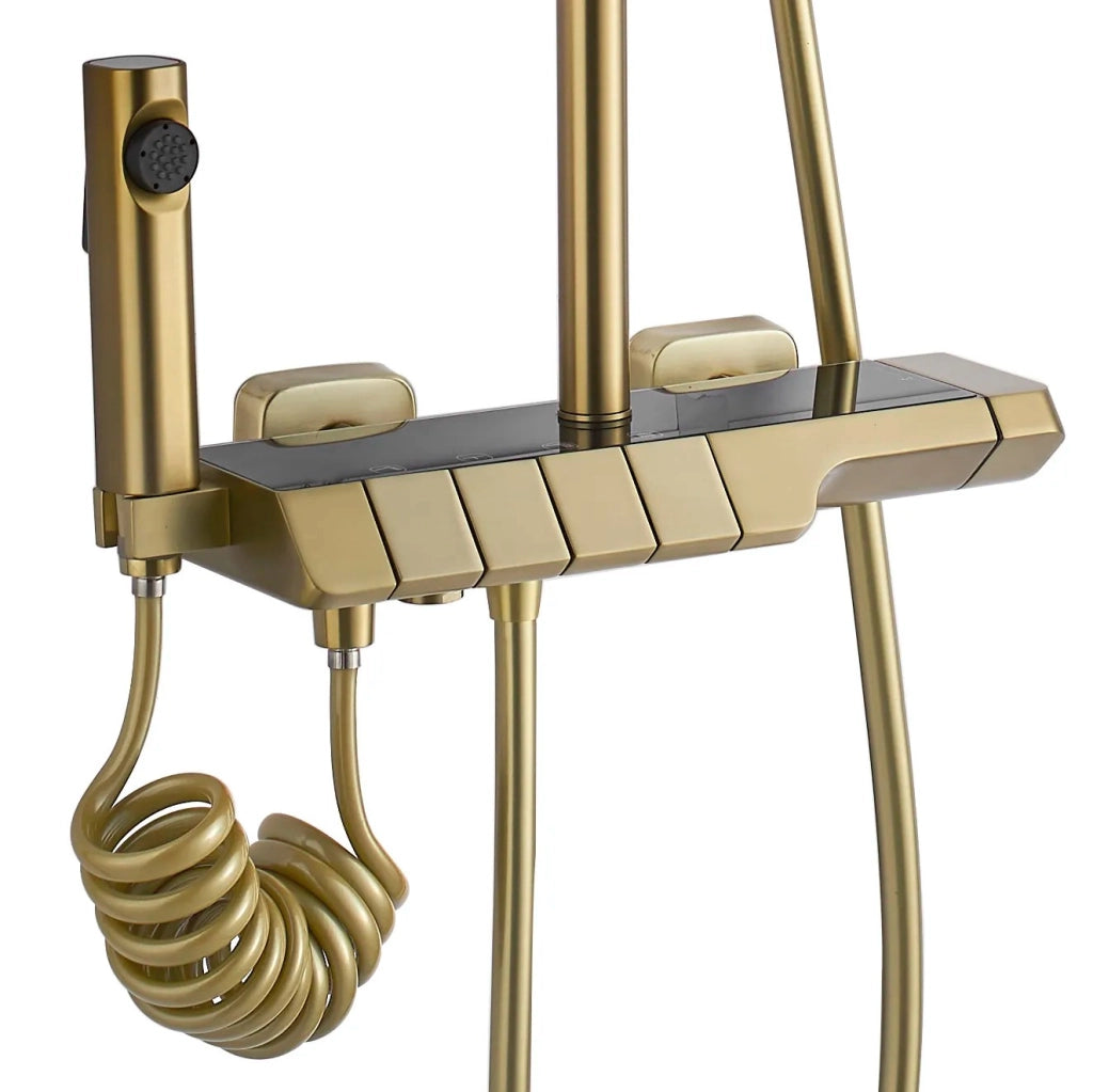 Set Doccia Con Termostato Rea Rob Gold Brush