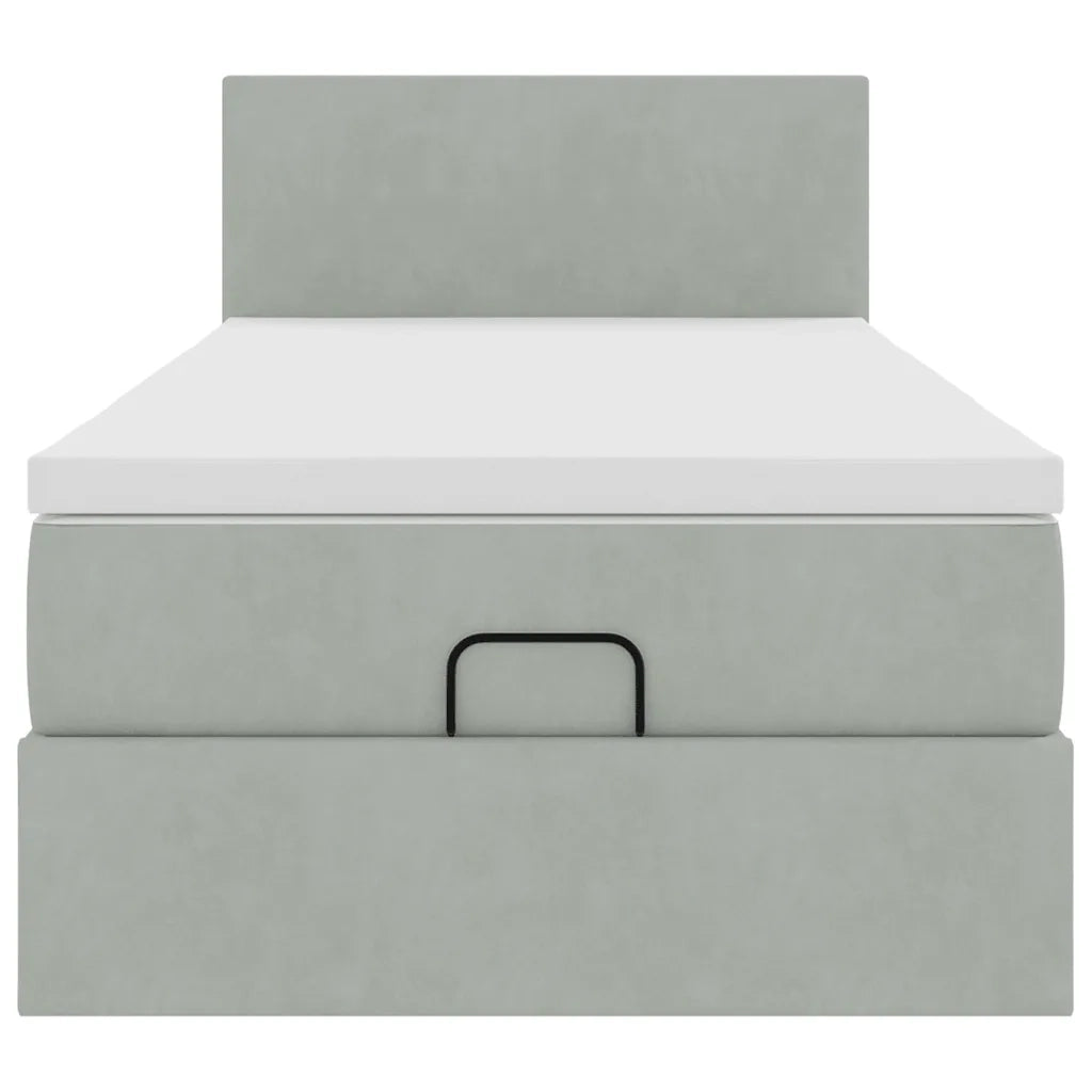 Struttura Letto Pouf con Materasso 90x190 cm in Velluto 3311669