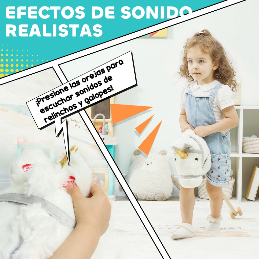 Cavallo a Dondolo Unicorno ¨C zephmum ¨C Bianco 95 cm