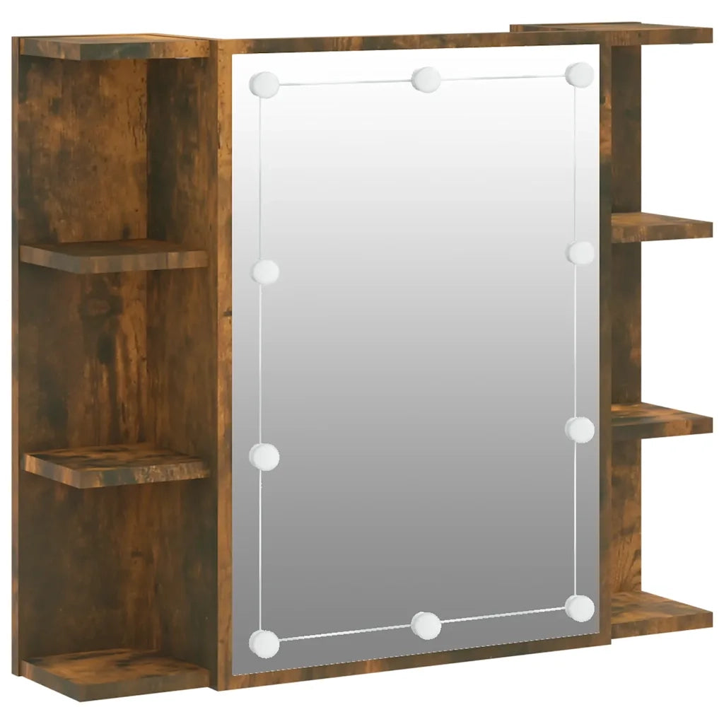 Mobile a Specchio con LED Rovere Fumo 70x16,5x60 cm cod mxl 74356