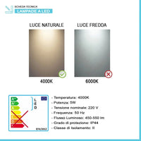 Specchio bagno 60x80 cm reversibile con luce LED naturale