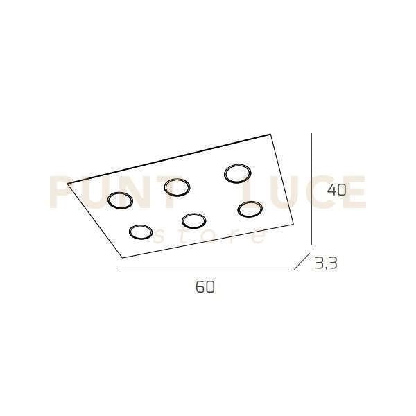 PATH PLAFONIERA 6 LUCI ATTACCO GX53 FOGLIA ARGENTO