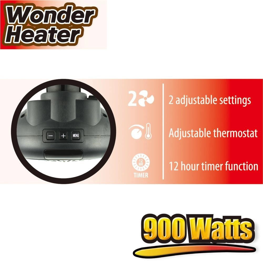 Trade Shop - Stufa Elettrica Portatile 900w Wonder Heater Portatile Regolabile Da 15° A 32°c -