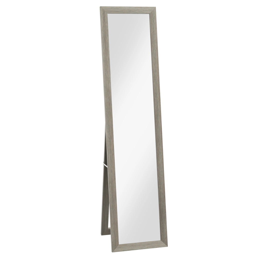 Specchio da Terra 37x157 cm Design Moderno a Figura Intera Cornice in MDF Grigio
