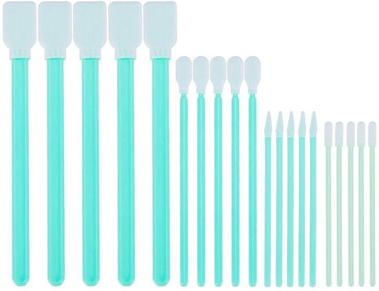 Kit di spugnette a spugna per polvere senza fibre - 100 pezzi - Set di punte di spugna senza fibre per pulizia - Acquamarina - Adatto per elettronica - Ideale per scanner e dispositivi elettronici