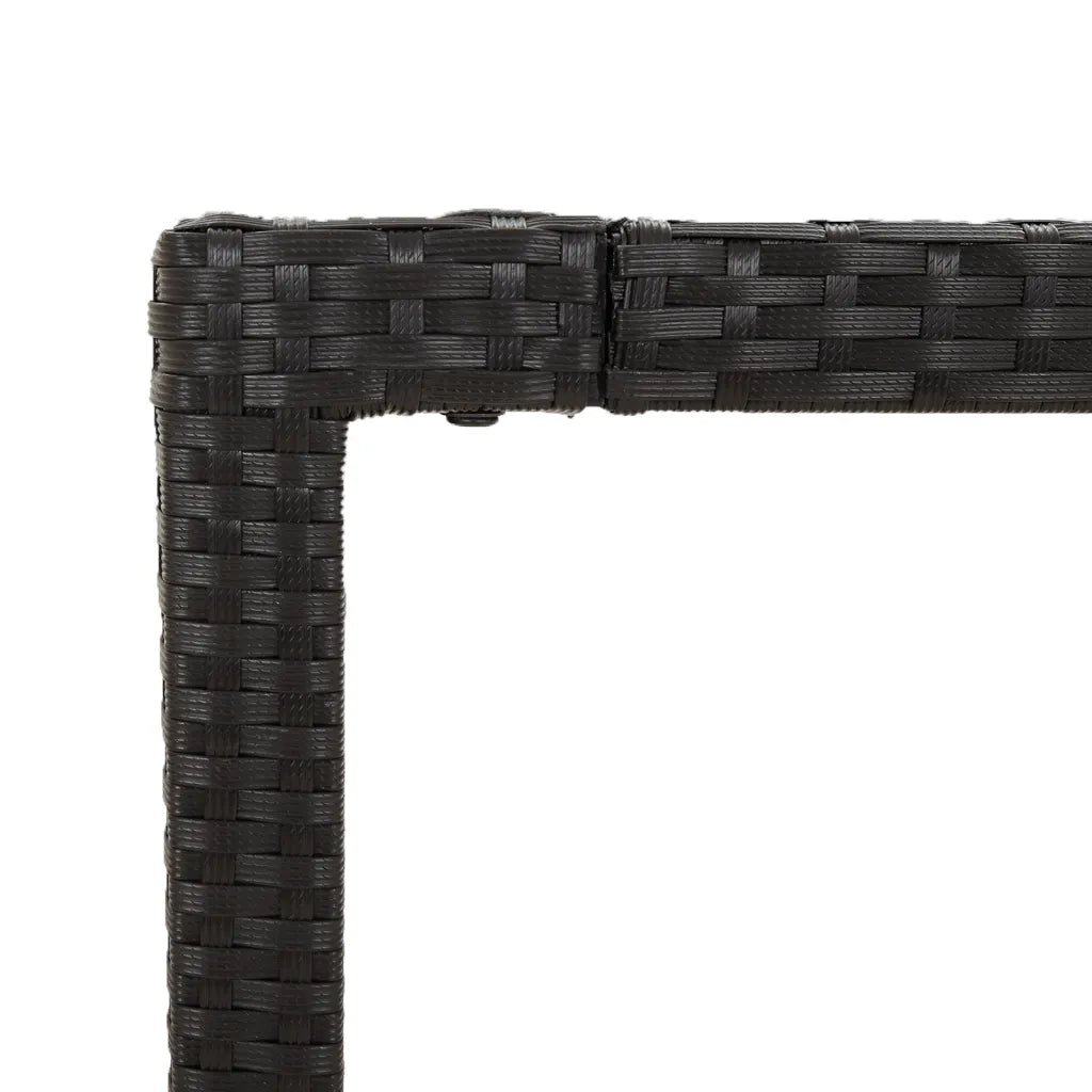Set da BistrÃ² 3 pz con Cuscini Nero in Polyrattan