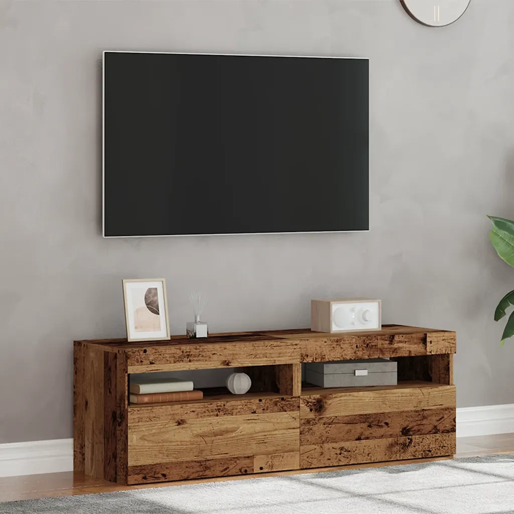 Mobili Porta TV con LED 2 pz Legno Antico in Legno Multistrato 856310