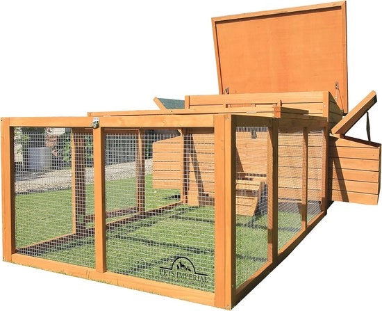 Recinzione per Polli in Legno con Riparo - Esterno Riparo per Polli 1,4 m - Ideale per l'Alimentazione e la Protezione delle Galline