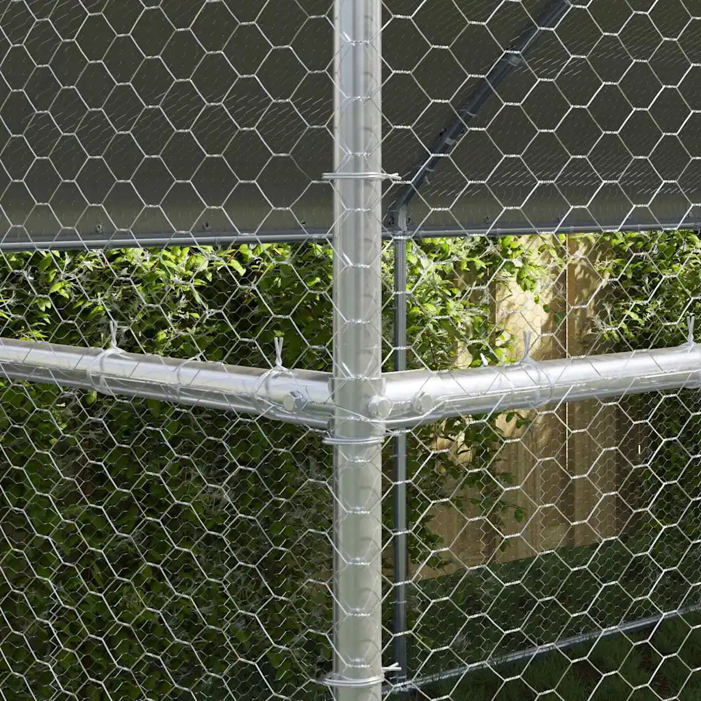 Gabbia per polli 4 pcs Argento 800 x 200 x 198,5 cm