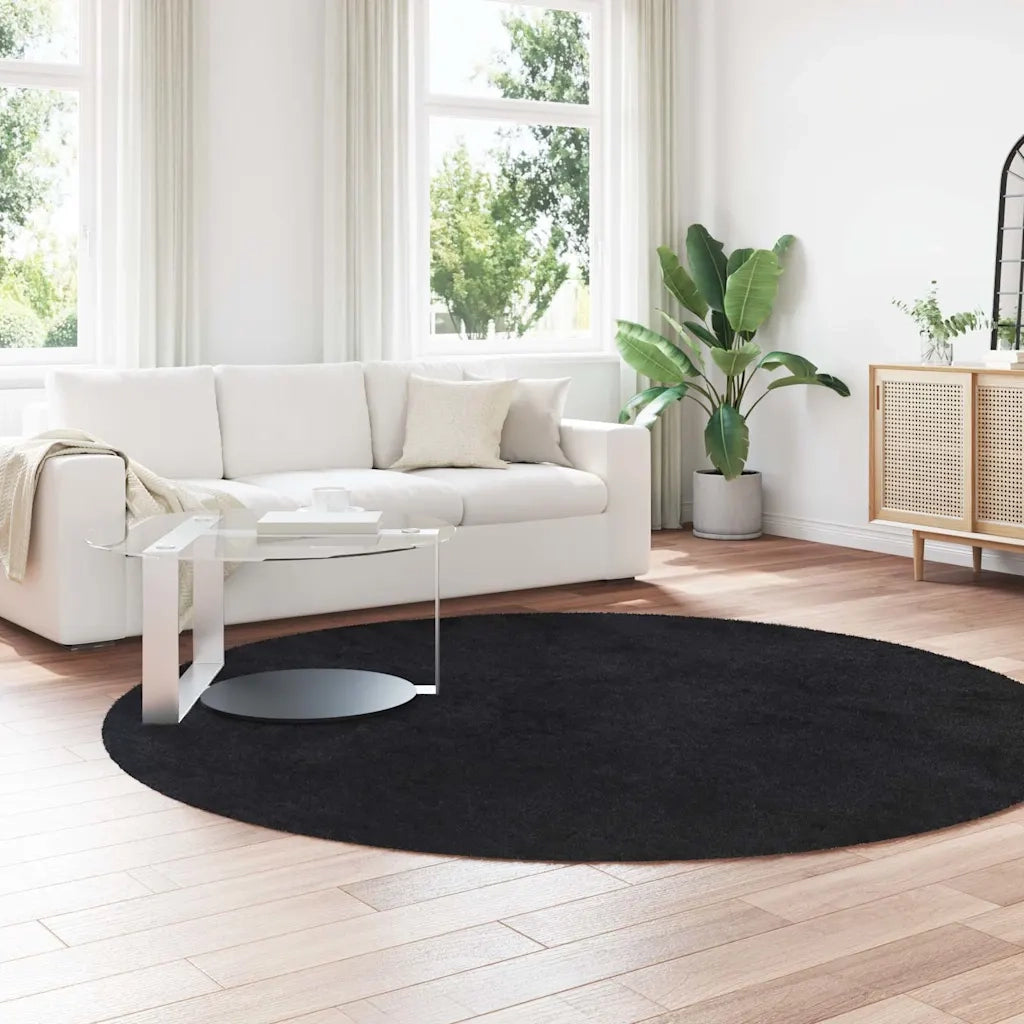 Tappeto del soggiorno | Tappeto Shaggy a Pelo Lungo NAVARRA Nero 240x240 cm poliestere