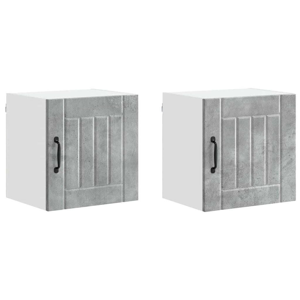 Mobile da cucina 2 pz-Set di 2 Armadio da cucina Grigio cemento 40 x 31 x 40 cm 557423